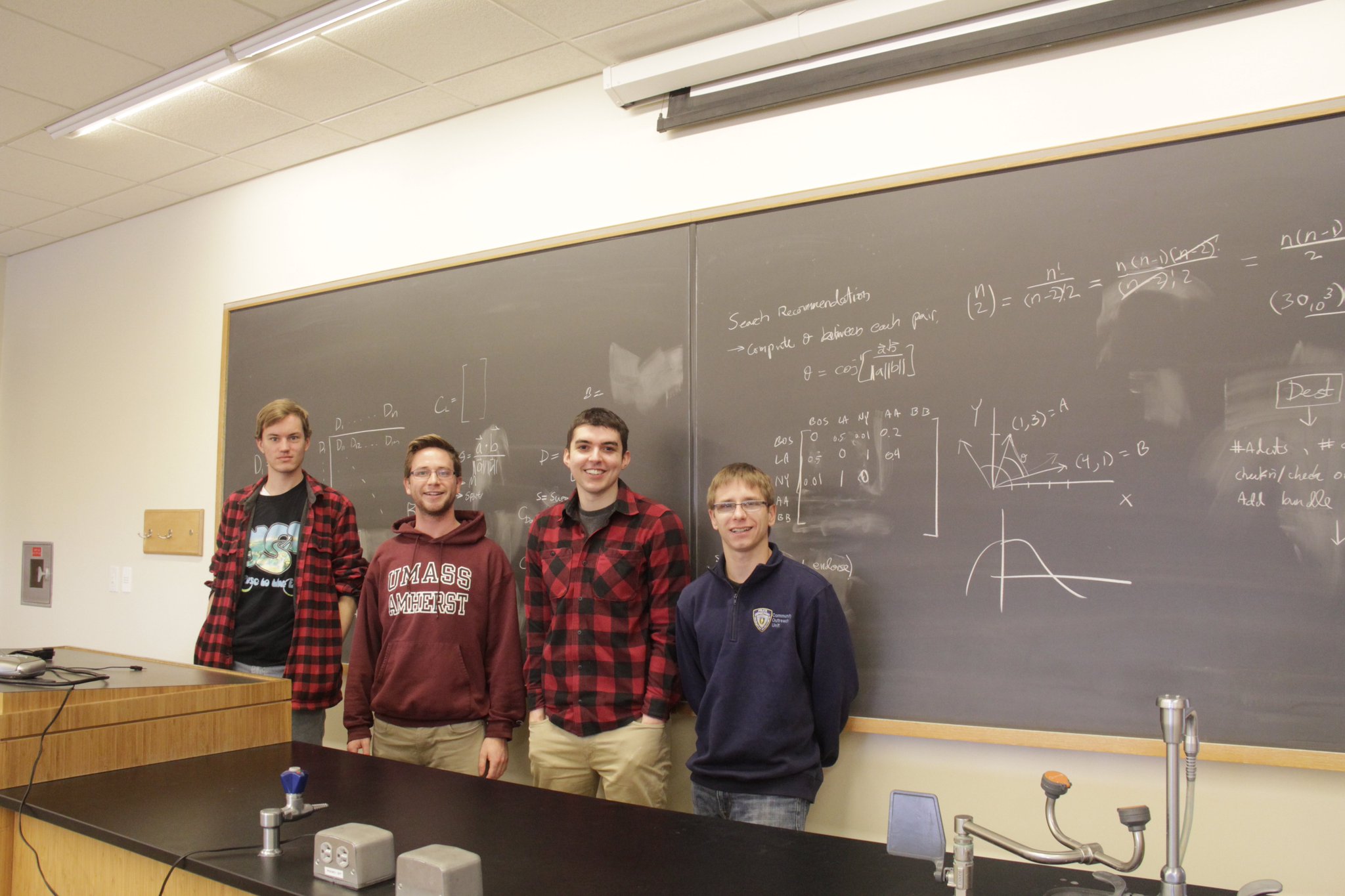 Samuel Castillo engaged in team project work at University of Massachusetts Amherst
